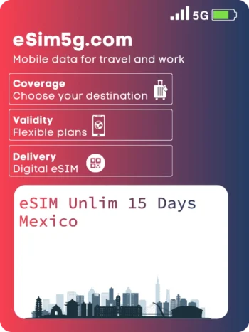 Buy eSIM Unlimited Plus 15 Days Mexico