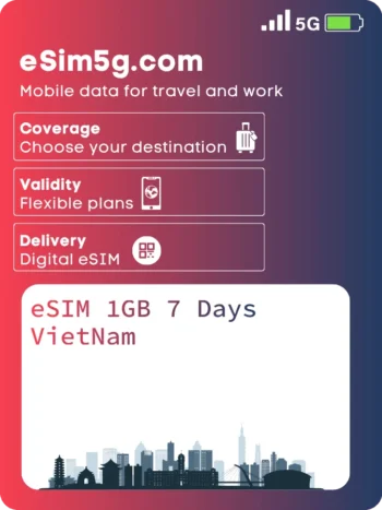 Buy eSIM 1GB 7 Days VietNam