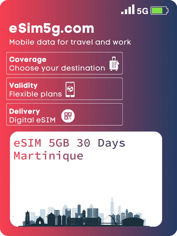 Купить eSIM 5ГБ 30 дней Мартиника