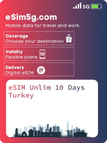 Купить eSIM Безлимитный+ 10 дней Турция