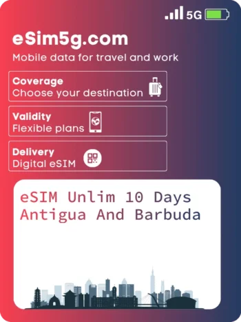 Купить eSIM Безлимитный 10 дней Антигуа и Барбуда