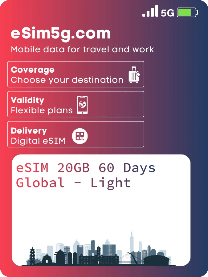 Купить eSIM 20ГБ 60 дней Глобальный - Свет