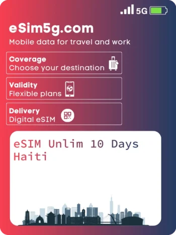 Купить eSIM Безлимитный Essential 10 дней Гаити