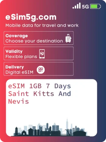 购买 eSIM 1GB 7 天 圣基茨和尼维斯