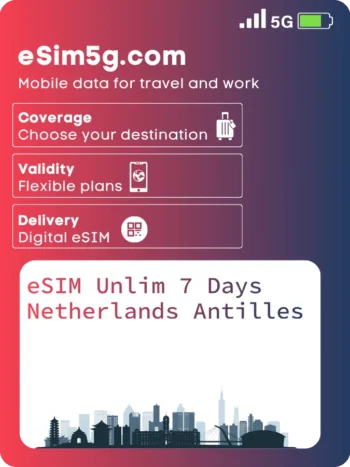 购买 eSIM 无限流量+ 7 天 荷属安的列斯群岛
