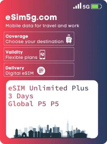 Buy eSIM Unlimited Plus 3 Days Global P5 P5